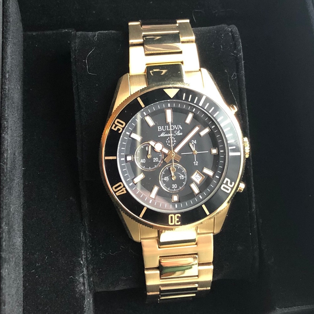 Men’s Gold tone Bulova Chronograph Watch - Picture 2 of 8